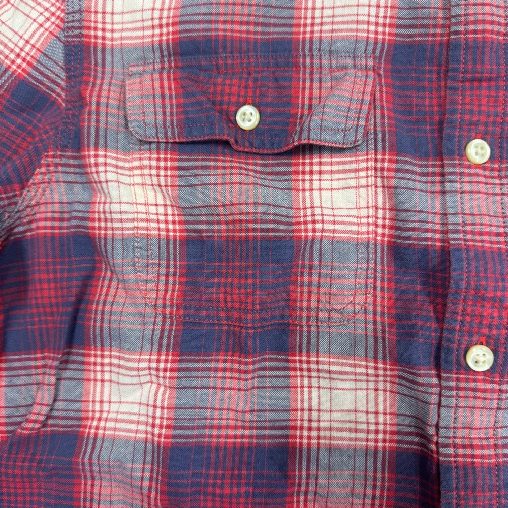 Polo Ralph Lauren Boys XL (18-20) Plaid Button Down Long Sleeve Shirt Redwht/blu - Picture 4 of 7
